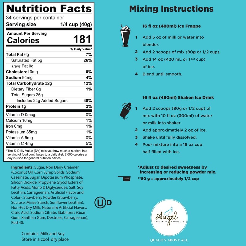 Strawberry Blended Crème Mix (Strawberries N' Cream) by Angel Specialty