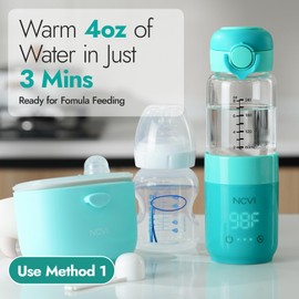 NCVI Portable Glass Bottle Warmer for Baby Travel on The Go, Car USB Breastmilk Warmer Battery Powered, Airplane Cordless Fast Water Warmer for Formula Bottles of Narrow&Wide Mouth, Dual-use Design