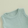 BeliBacca Baby Girls Summer Waffle Outfits Solid Color Sleeveless Crew