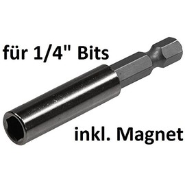 Universal Bit Holder 60 mm with Magnetic Bit Holder Adapter for 1/4 Inch Bits / Hexagonal Strong Magnetic