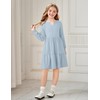 Arshiner Girls Dresses Lantern Long Sleeve Textured Casual Dress with