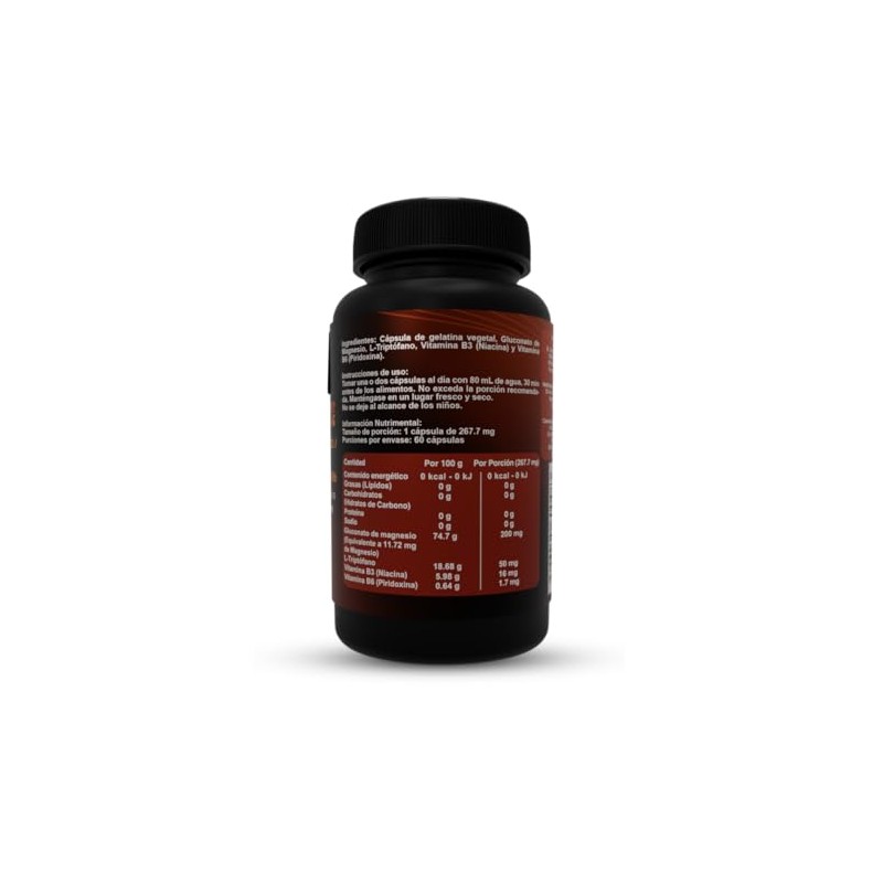 GLUCONATO DE MAGNESIO/L-TRIPTOFANO/VITAMINA B3 VITAMINA B6 CON NANOTECNOLOGIA APLICADA NIXEBOST