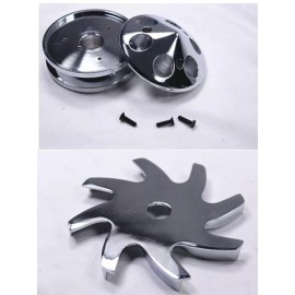 RSR Billet Aluminum Alternator Fan and Pulley Small Block Chevy 327 350 383 400