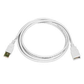 Monoprice 6-Feet USB 2.0 A Male to A Female Extension 28/24AWG Cable (Gold Plated), White (108606)