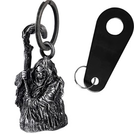 Grim Reaper Motorcycle Bell Guardian Angel Drive Away Gremlin, Biker Bell for Men Women Rider Riding with Hanger, Good Luck Gift Accessories