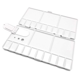 Folding Paint Trays Box Watercolor Plastic Palettes, Thumbhole Holders (20 Wells)