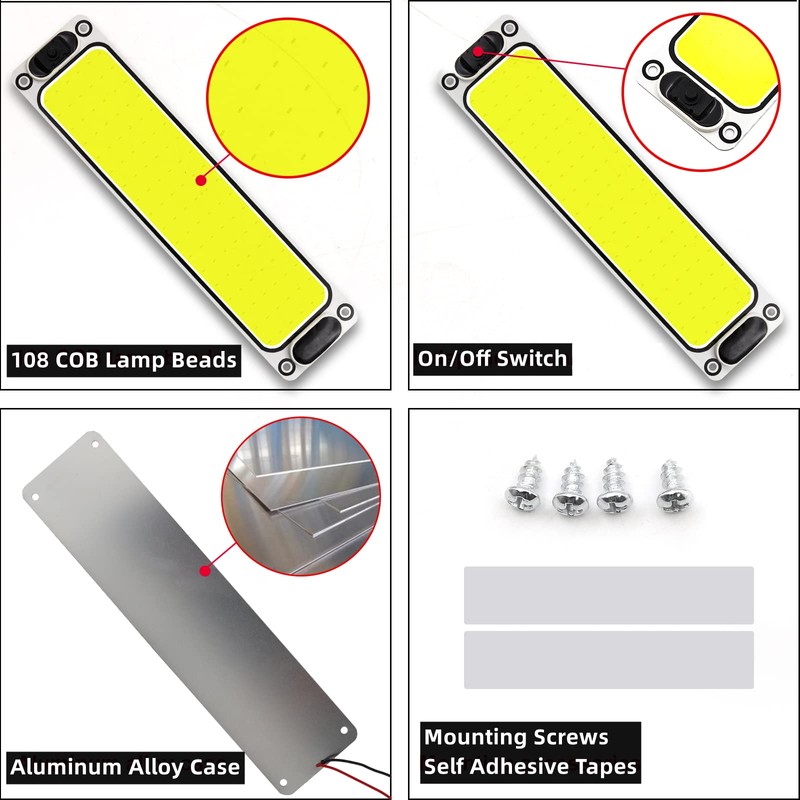 NWpangu Car Interior Light Panel 12V/24V COB Dome Ceiling Lights