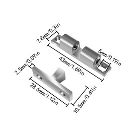HAIKING Double Ball Roller Catch Latch, 8 PCS Alloy Adjustable Switch Buckle Type Cabinet Door Catches for Cupboard, Drawer, Closet, Furniture Door (Gold, Silver)