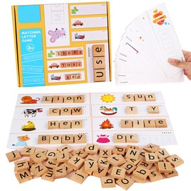 Wooden Alphabet Spelling Games for Kids See Spelling Learning Toys Preschool Sight Words Matching Letter Games Children Gifts