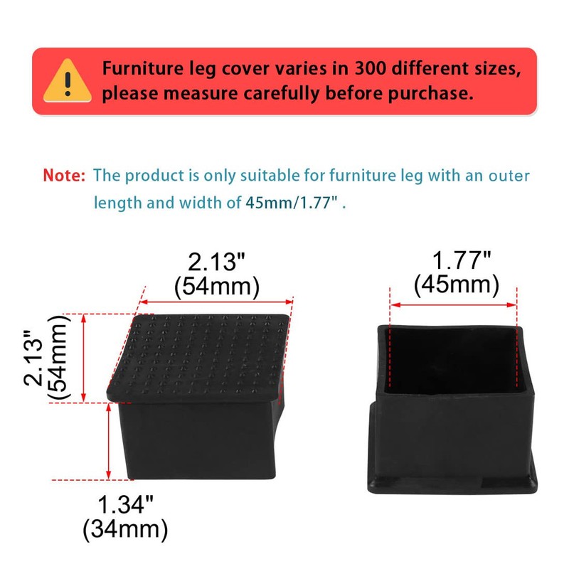 sourcing map Set of 4 Chair Leg Caps Table Sofa