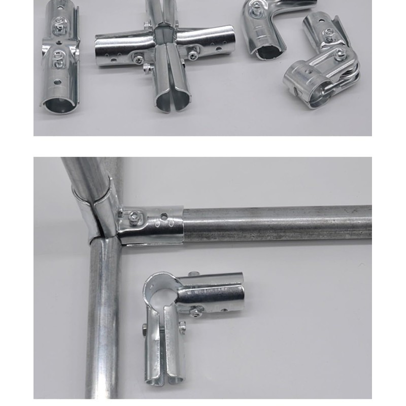 180 Degree Structural Pipe Connector, 1" Stainless Steel Rail Clamps,