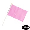 25 Pack Pink Stick Flags,Hand Held Small Mini DIY Solid