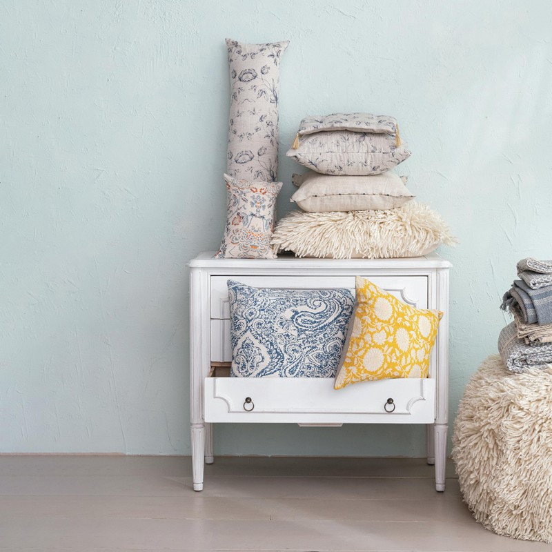 Creative Co-Op Floral Cotton Lumbar Pillow, Multicolor