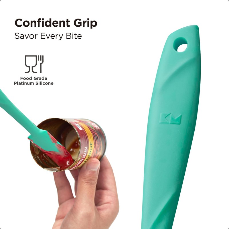 Kitchen Mama WaltzGrip Platinum Silicone Jar and Can Spatula Utensil