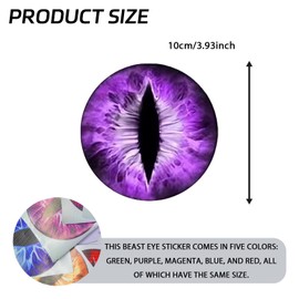 QKYS 2PCS Beast Eyes Decals, 3D Stereo Eyes Headlight Stickers, Jeep Stickers Round Headlight Eye Decal，Funny Decals Body Window Bumper Decoration Compatible with Car Truck Jeep Wrangler（Purple）