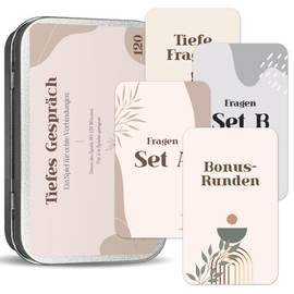 BIROYAL Adult Games, Deep Talk Game, 120 Conversation Cards, Get to Know Game Adults, Conversation Game for Deep Conversations, Communication Game for Friends and Family, Party Game