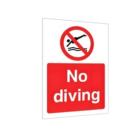 No Diving Allowed Tinplate Pool Sign - Splash-Proof Outdoor Metal Decor for Backyard Safety & Pool Rules