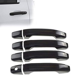 LJ INTERNATIONAL Quality Accessories Glossy Black Door Handle Overlays Compatible with Silverado/Sierra/Tahoe/Avalanche/Yukon/Escalade