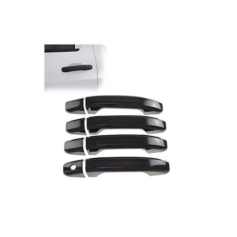 LJ INTERNATIONAL Quality Accessories Glossy Black Door Handle Overlays Compatible