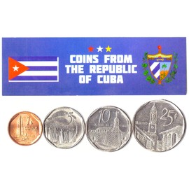 Hobby of Kings Different Coins - Old, Collectible Cuba Foreign Currency for Collecting Book - Unique, Commemorative World Money Sets - Gifts for Collectors - Collection of 4