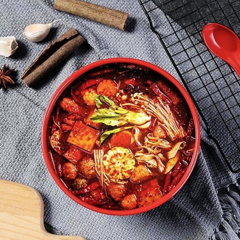 FISDEN 10 Pack Miso Soup Bowl with Spoon, Unbreakable Melamine