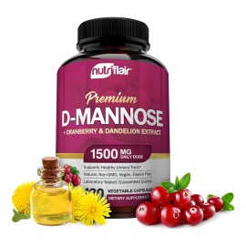 D-mannose 1500mg Nutriflair 120 Cápsulas Hecho En Usa Sabor Sin Sabor