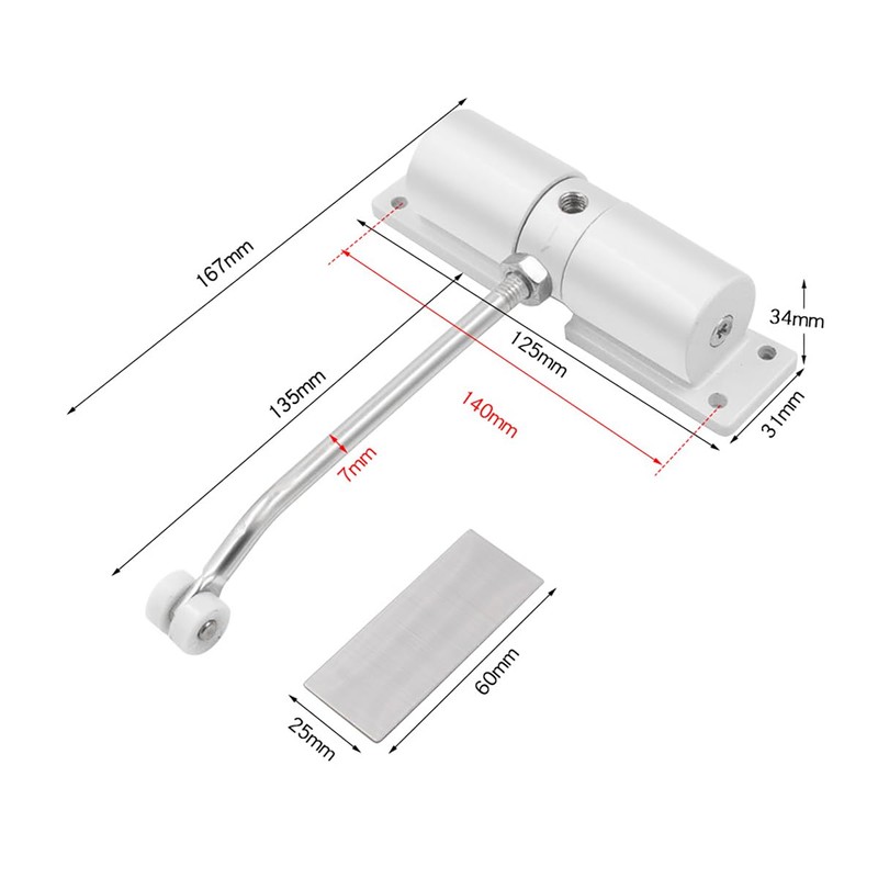 CENPEK Automatic Spring Door Closer Adjustable Door Spring Closer for
