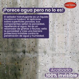 Cretosil Sellador Hidrofugante 4 Lts Repelente De Agua Y Humedad Con Tratamiento Anti-musgo Y Anti-salitre Acabado Natual - Para Muros Y Superficies De Concreto, Cantera, Barro, Teja, Ladrillo, Yeso
