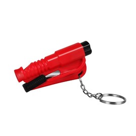 INF Disc Breaker and Belt Cutter Key Ring - Requires Less Force, Compact and Lightweight, Belt Cutter and Emergency Hammer - Red