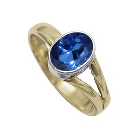 JEWELSTREZORO Blauer Saphir im Labor gezüchtet Edelstein-Bandring für Herren und Damen,Geschenkartikel, 925er-Sterlingsilber Bandring Schmuck TSR1089AO_14 (60 (19.1))