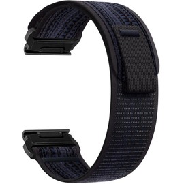 ZoRoll QuickFit 26 mm Nylon Strap for Garmin Enduro 3 / Fenix 8 51mm / 7X Pro Solar/7X/6X/5X/5X GPS, Sport Replacement Bracelet, Watch Band for Quatix 6X Solar/Tactix 7 Pro Edition - Dark blue