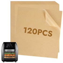 BYKITCHEN 9.4x8.7in Air Fryer Liners Compatible with 4-7QT Airfryer &CHEFMAN 10QT Multifunctional Airfryer, 120PCS Air Fryer Disposable Parchment Paper Liners, Air Fry Dehydrator Combo Accessories