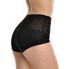 Angelina Women's Slimming High-Waist Cotton Briefs Panties with Mesh Waist