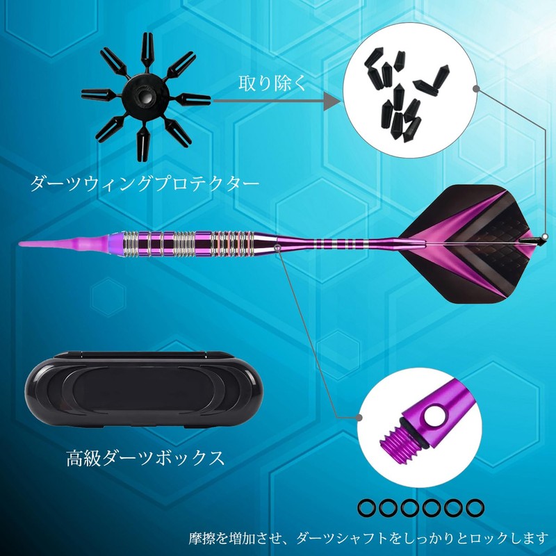 YONGDING Soft Dart Set, 2BA, Dart Arrows, For Beginners, Intermediate,