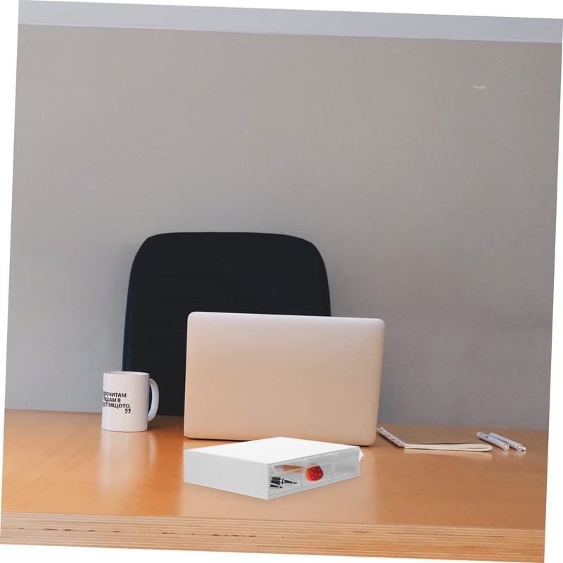 LALAFINA Document Organizer Stackable Storage Drawers Collapsible Box Desk Plastic