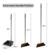 Long Handle Broom with Upright Standing Dustpan Combo for Office