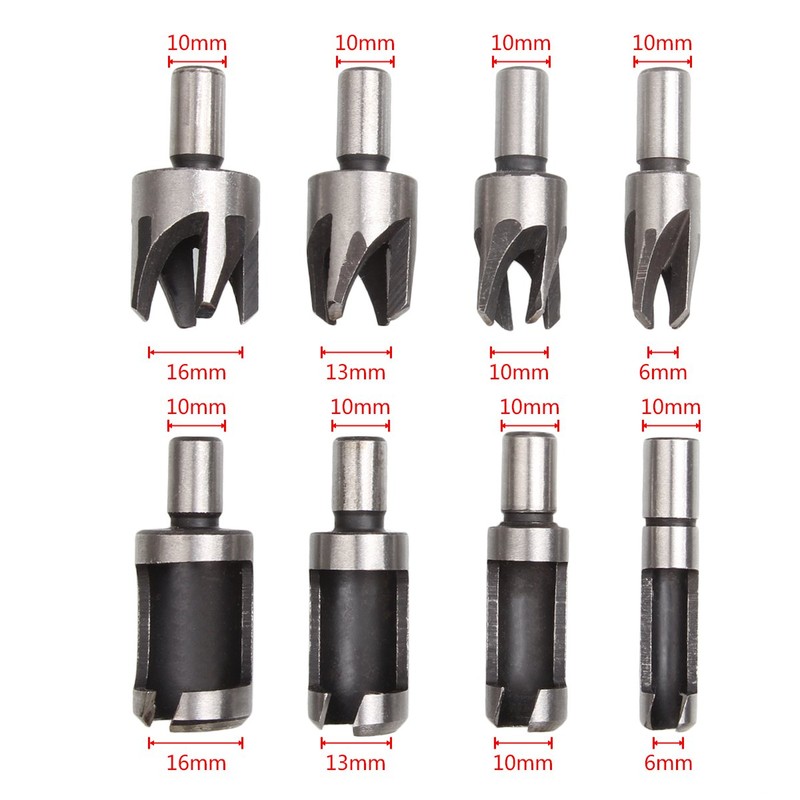 8 Pieces HSS Wood Plug Cutter Set, ASelected Tenon Cutter