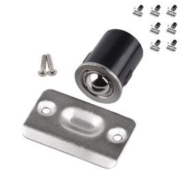 HOMOTEK 8 Pack Drive in Ball Catch with Strike Plate for Closet Doors, Satin Nickel, 13/16 Inch x 1-1/8 Inchs,Die-cast, Adjustable Tension Ball