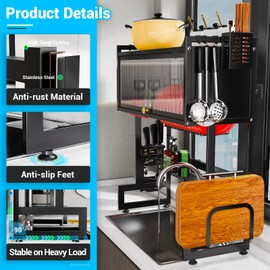 AIZOE Dish Drying Rack, 25.6 inch, Over The Sink Dish Drying Rack Small for Kitchen Counter Multiple Dishes Flatware & Utensil Organizer, Black