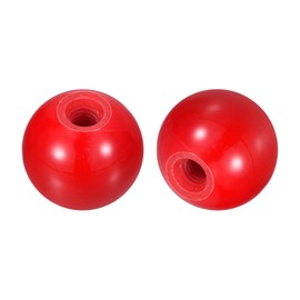 QUARKZMAN Pack of 2 Threaded Ball Knobs, M8 Female Thread Phenolic Resin Thermoset Ball Knob 40 mm Diameter Round Operating Ball Handles for Machine Lever Handle, Red