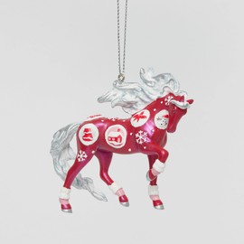 Enesco The Trail of Painted Ponies Christmas Holiday Sampler Scenes Hanging Ornament, 3.3 Inch, Multicolor