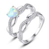 VIKI LYNN Synthetic Opal Ring Women's Engagement Ring 925 Sterling