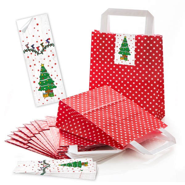 Logbuch-Verlag 10 Gift Bags Christmas Packaging Bags for Filling Children