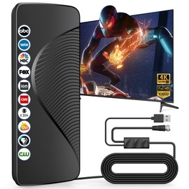 2025 Upgraded TV Antenna for Smart TV, 1600+ Miles Range, Indoor/Outdoor Digital Antenna for Local Channels, HD 4K Support, Amplified Signal Booster, Clear Reception for 1080p 4K TVs