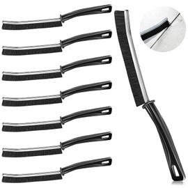 Fugenbürste, Reinigungsbürste, Fugenreiniger, 8 Stück Hartborsten Eckenreinigungsbürste, Reinigungsbürste Geeignet für Küche Haus Toilette Fenster Fahrzeug Wasserhähne Fugen(Schwarz)