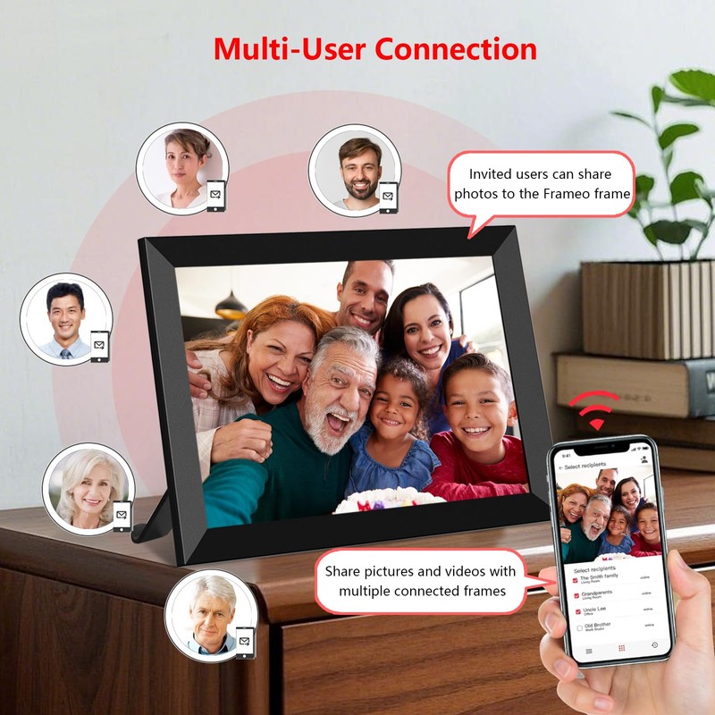FRAMEO Digital Photo Frame, 10.1 Inch WiFi Digital Picture Frame