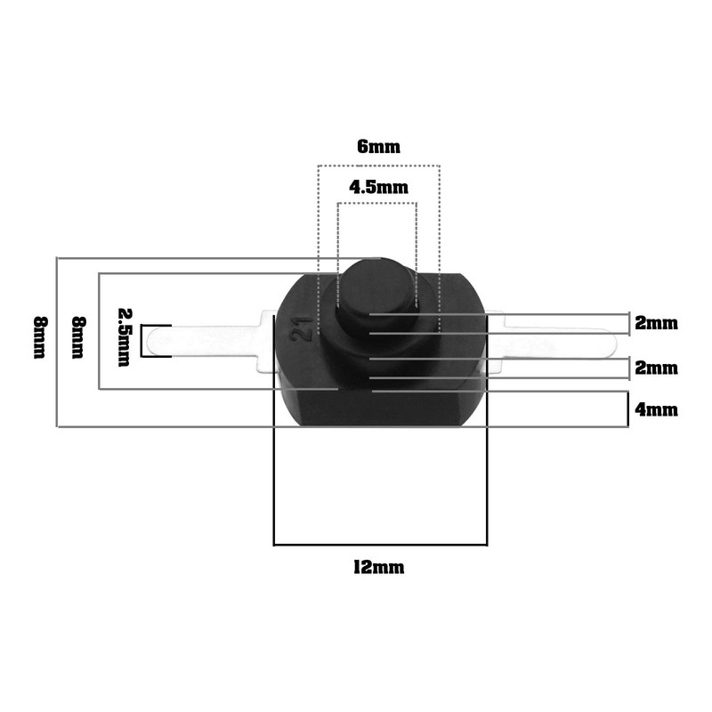 SING F LTD 40Pcs Latching Push Button Switch 2-Pin Torch