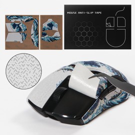 IMMOENUC Mouse Grip Tape Applicable Viper V2 Pro Wireless Mouse Anti Slip Tape PVC Material Color Seal Skin Sweat Absorption Anti-Slip (White Color)