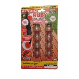 Ruby Sliders Clear Small Chair Sliders 8 Pack Small Outdoors  #16681-12  NEW