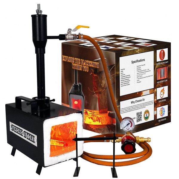 Simond Store Blacksmiths Single Burner Propane Forge with Stand for Knifemaking Farriers